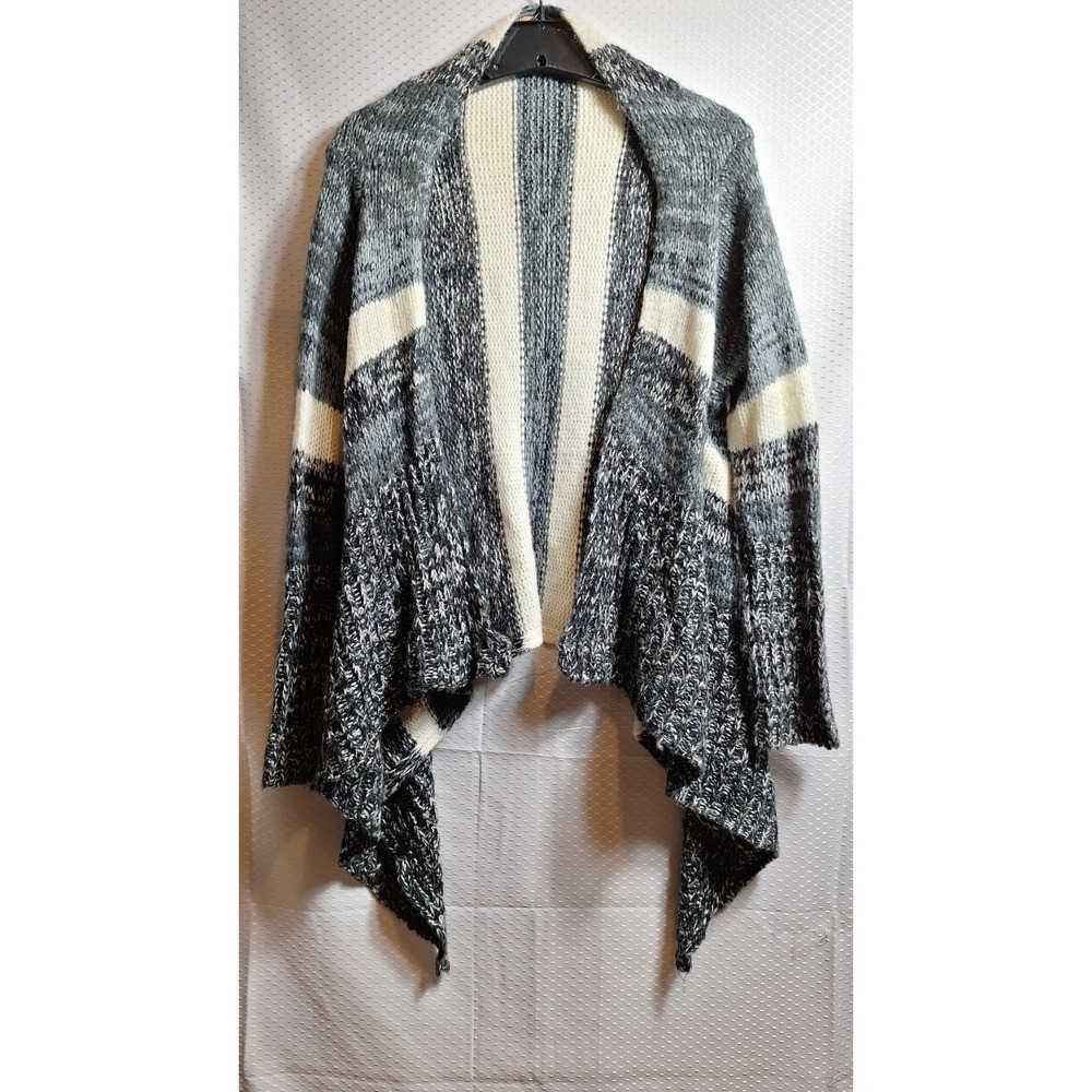 GINGER JAR Southwestern Waterfall Open-Front Cardigan Sz XL Blue White Lagenlook